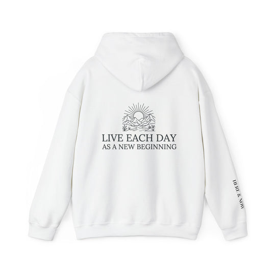 Live Each Day Hoodie — Sunrise Mountain Inspirational Pullover