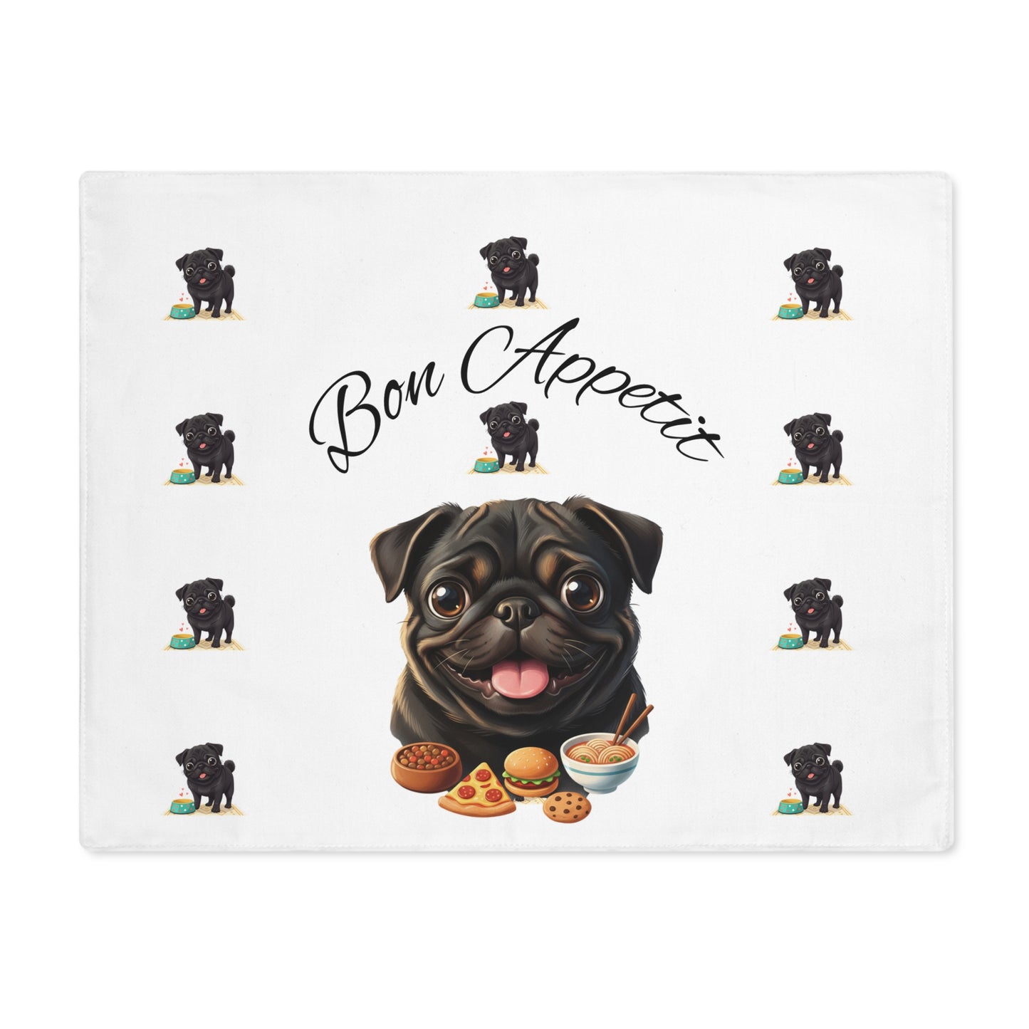 Pug 'Bon Appetit' Placemat — Cute Dog Dining Table Mat